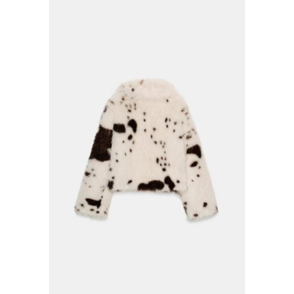 ZARA ANIMAL PRINT FAUX FUR JACKET - Picture 5 of 6